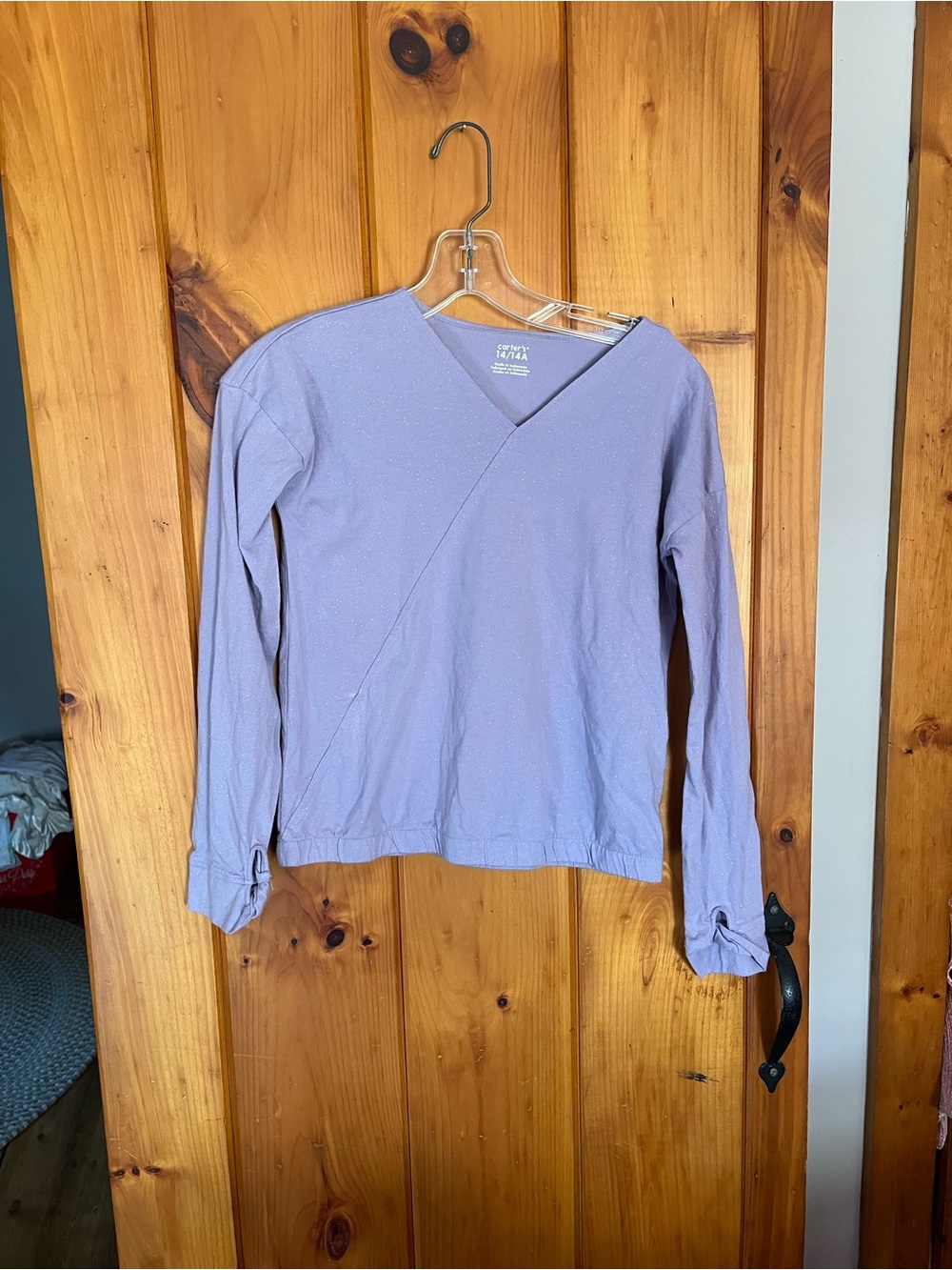Carter's Lavender Long-Sleeve Wrap-Style Top